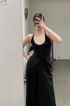 OUDE WAAG knitted slim dresses OW-23SS-DS06 black
